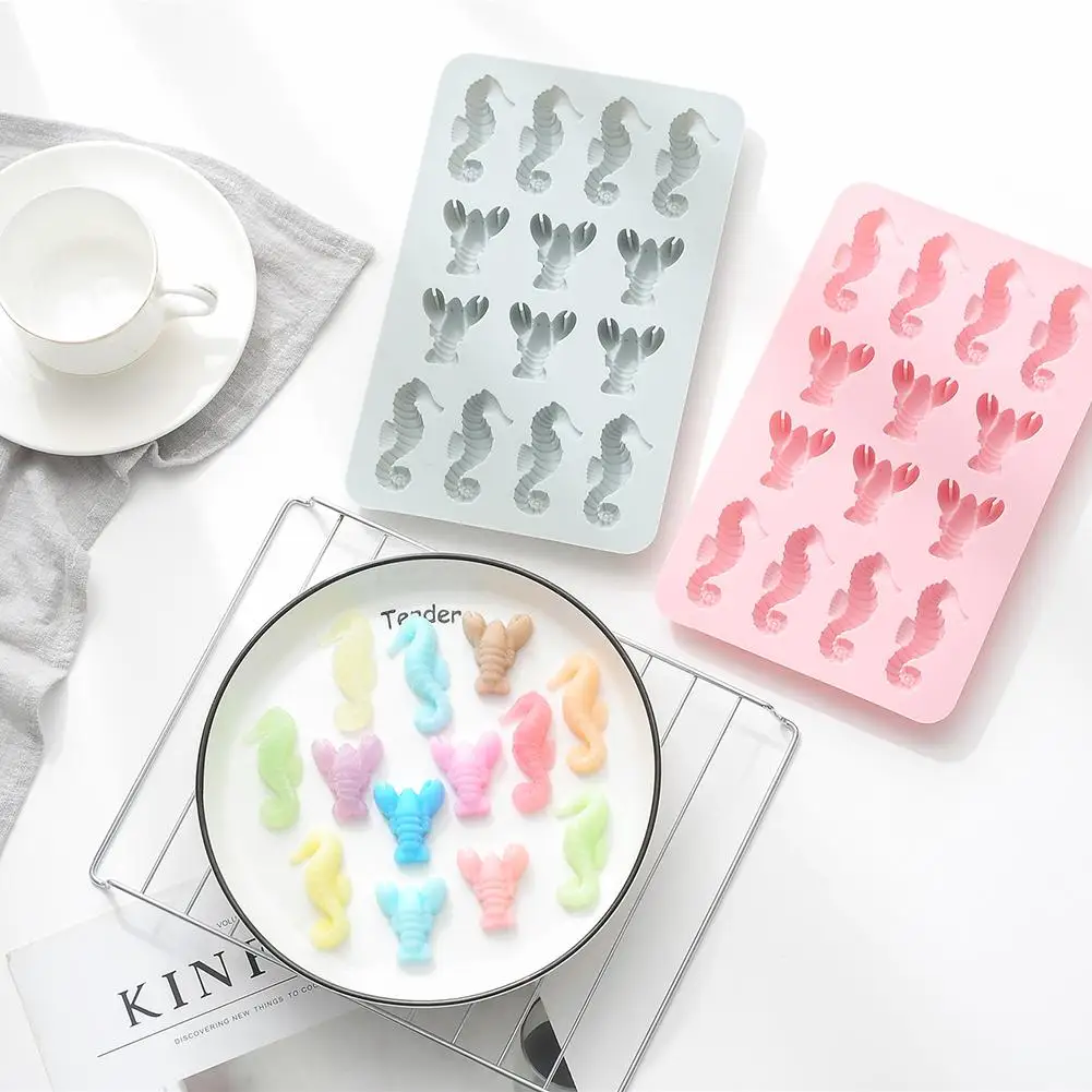 Seahorse Lobster Shape Silicone Molds Fondant Chocolate Handmade Soap Cake Decorating Kitchen Gadgets Accessories Baking Tools |
