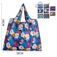 new nylon foldable recycle shopping bageco friendly ladies reusable shopping tote bag floral fruit vegetable grocery pocket