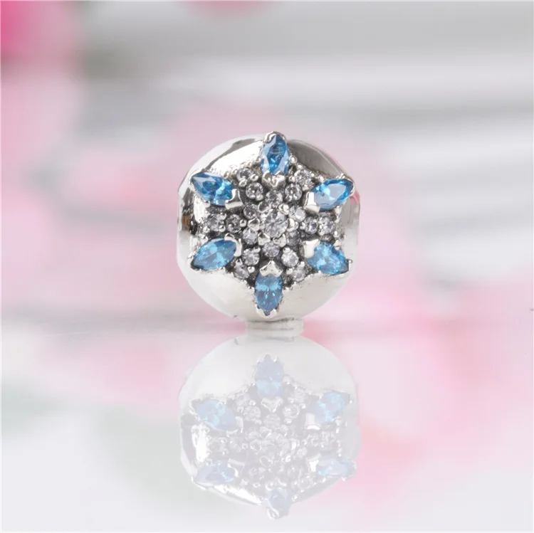 

Amas Authentic S925 Silver Fashion Zircon crystal snowflake bracelet buckle positioning buckle fixing clip Fit Original Bracelet