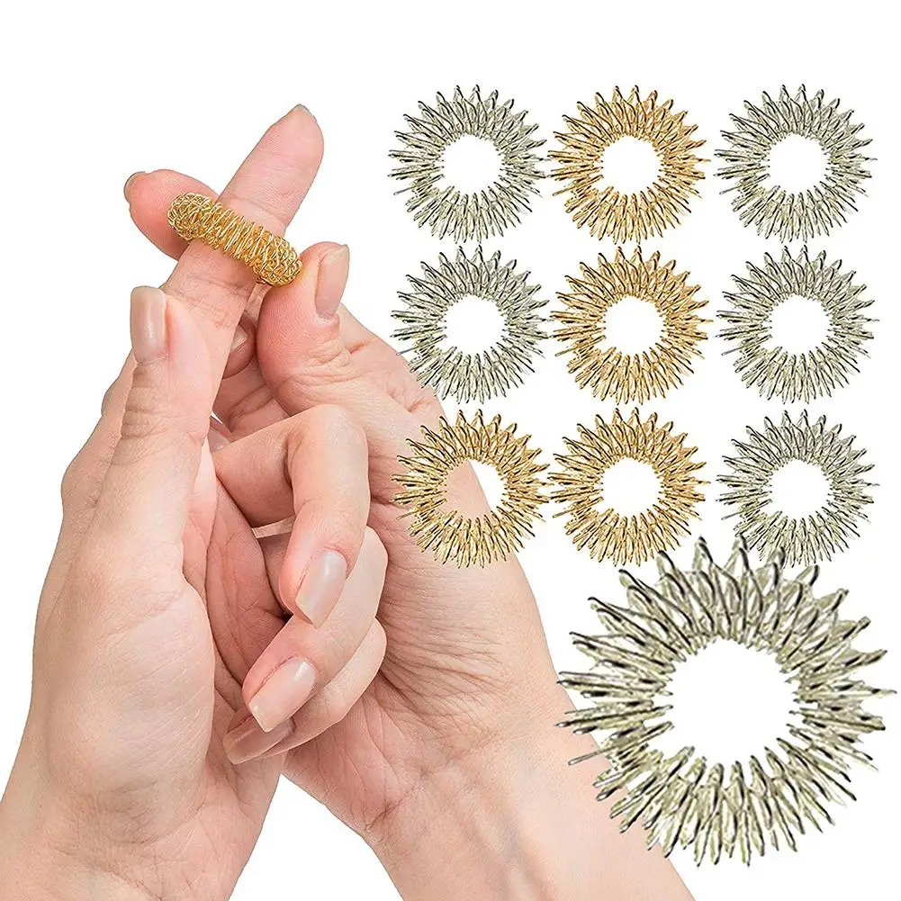 

10Pcs Spiky Massage Finger Ring Fidget Sensory Kids Adult Health Care Toy Tool
