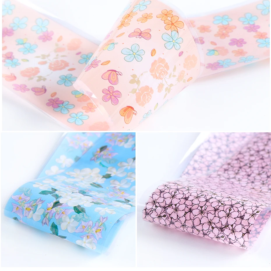 16 шт. переводные наклейки из фольги для ногтей набор смешанных цветов переводная