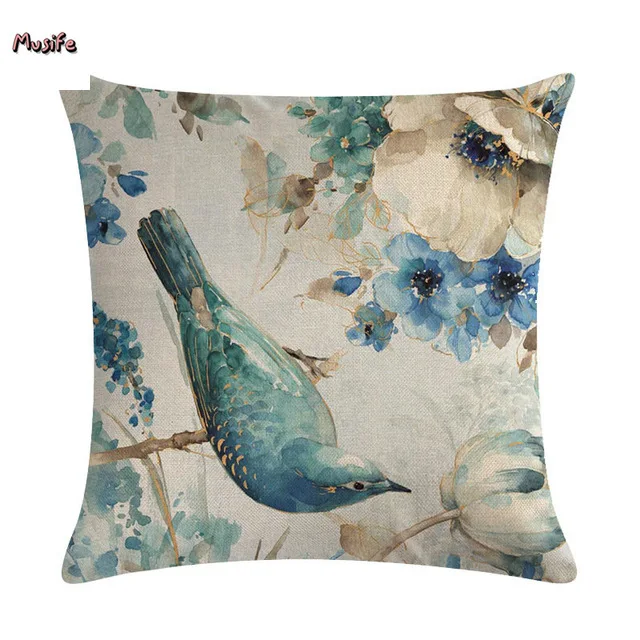 

Flower Cushion Cover Linen Square Cushion Cover Bedroom Cushion Cover Home Bedroom Hotel Decoration Cushion Cover 45 * 45cm.