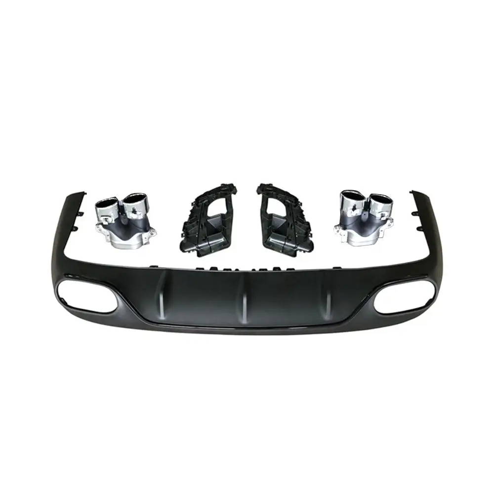 PP Rear Bumper Lip Diffuser with Exhaust Muffler Tips for Benz E Class C238 E200 E300 E53 AMG Coupe Sport 2017-2019 |