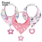 Слюнявчик для кормления из 100% органического хлопка, 2 шт., детская бандана, Слюнявчики и игрушки для прорезывания зубов, супервпитывающие и мягкие Слюнявчики для новорожденных