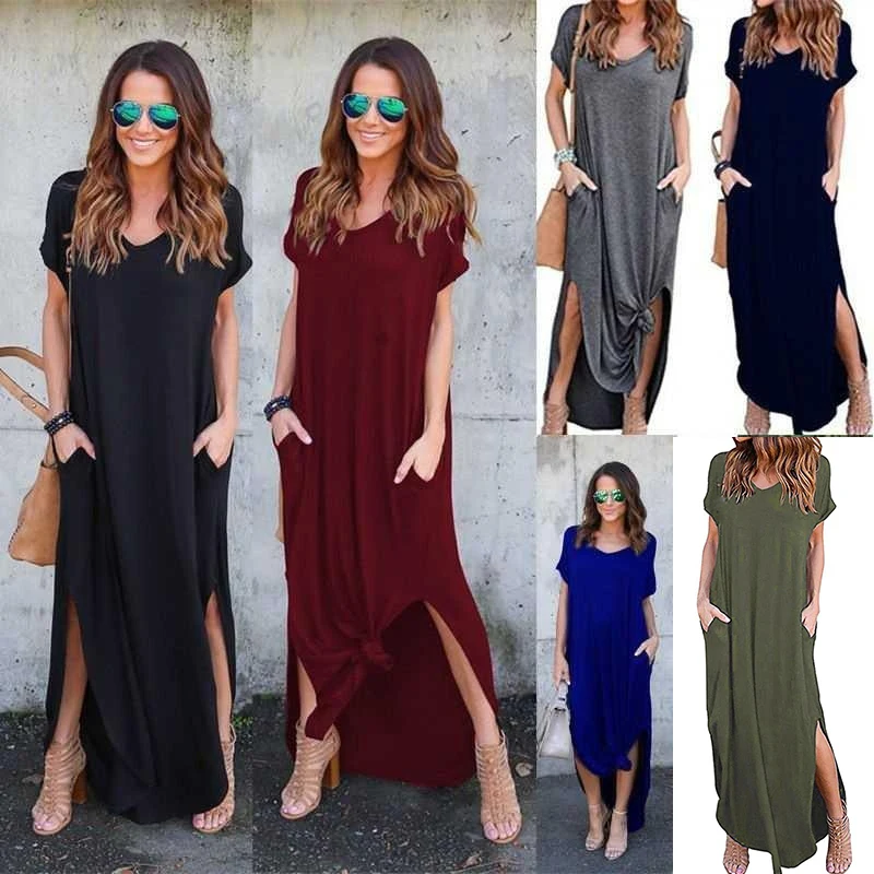 

UETEEYMALL Dresses for Women Vintage Clothes Casual Dress 2021 Blouses Femme Women's Summer Sundress Clothing Woman Robe Blouse