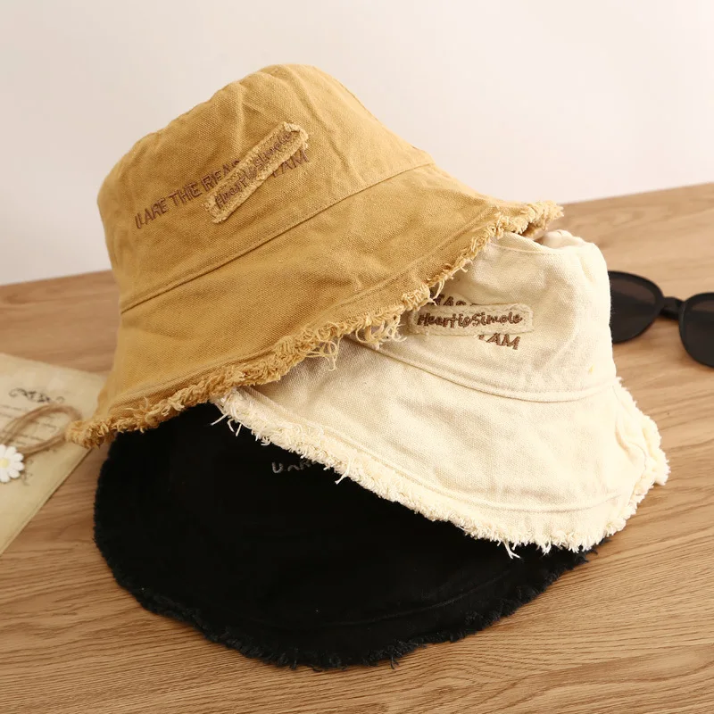 

Korean Style Letter Bucket Hat Women Bob Men Cotton Panama Fall Winter Hat Ladies Outdoor Sun Fishing Hat Hip Hop Caps Gorras