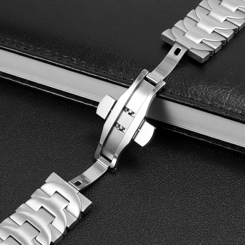For Panerai strap men's steel band PAM441 111 solid stainless steel butterfly buckle watch chain 24mm accessories