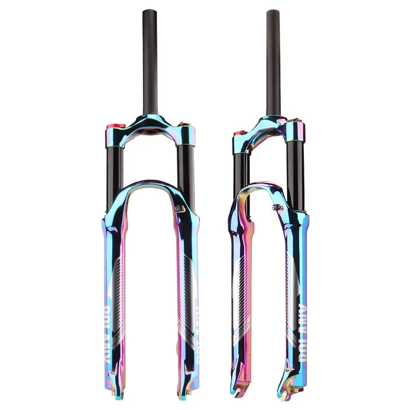 

2021 Bolany Rainbow 27.5/ 29er Supension Air Inch vacuum plating MTB Bike Fork Aluminum alloy 120mm For A Bicycle Accessories