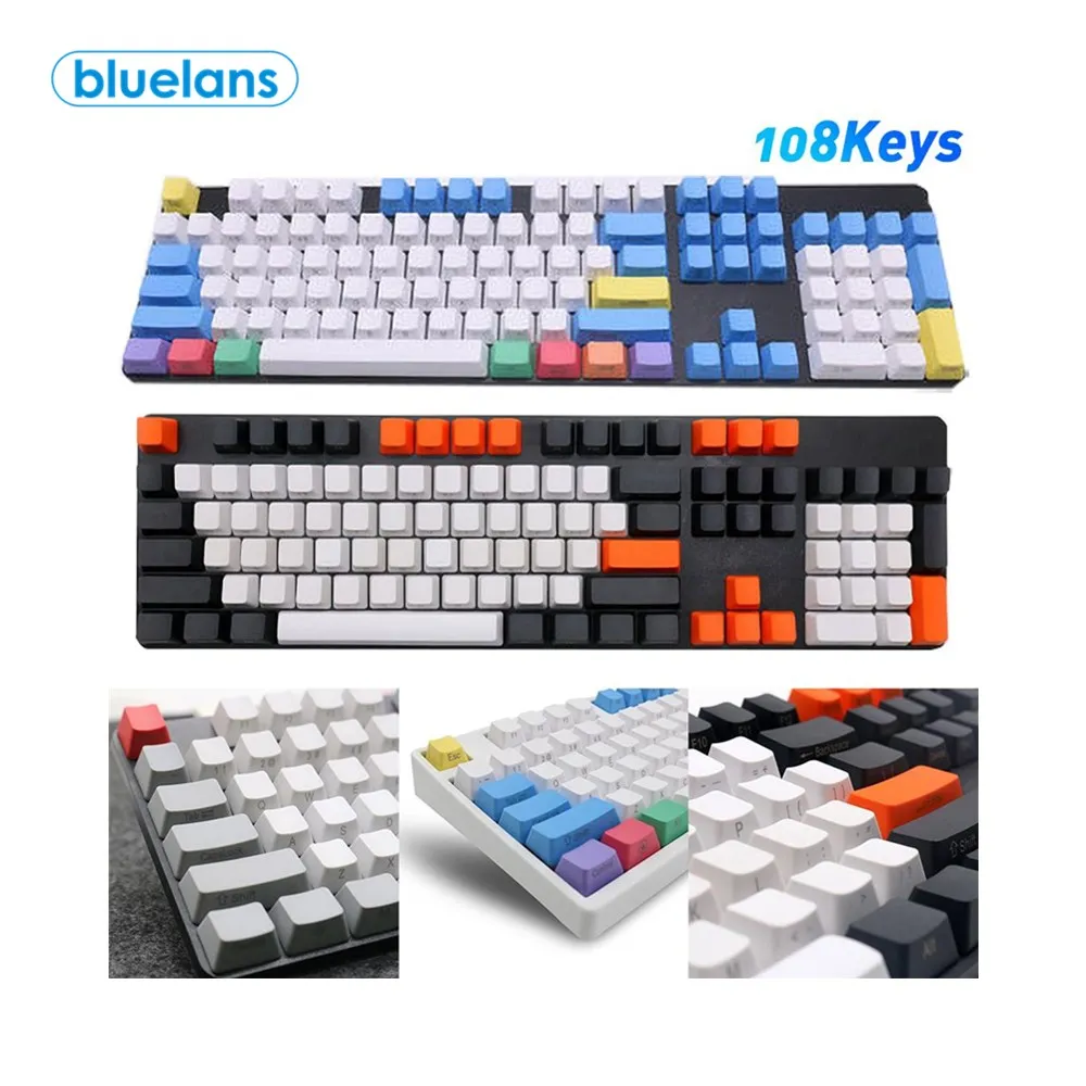 108 шт./компл. PBT цветная клавишная крышка с ключом для Cherry MX/для Kailh/для Gateron/для