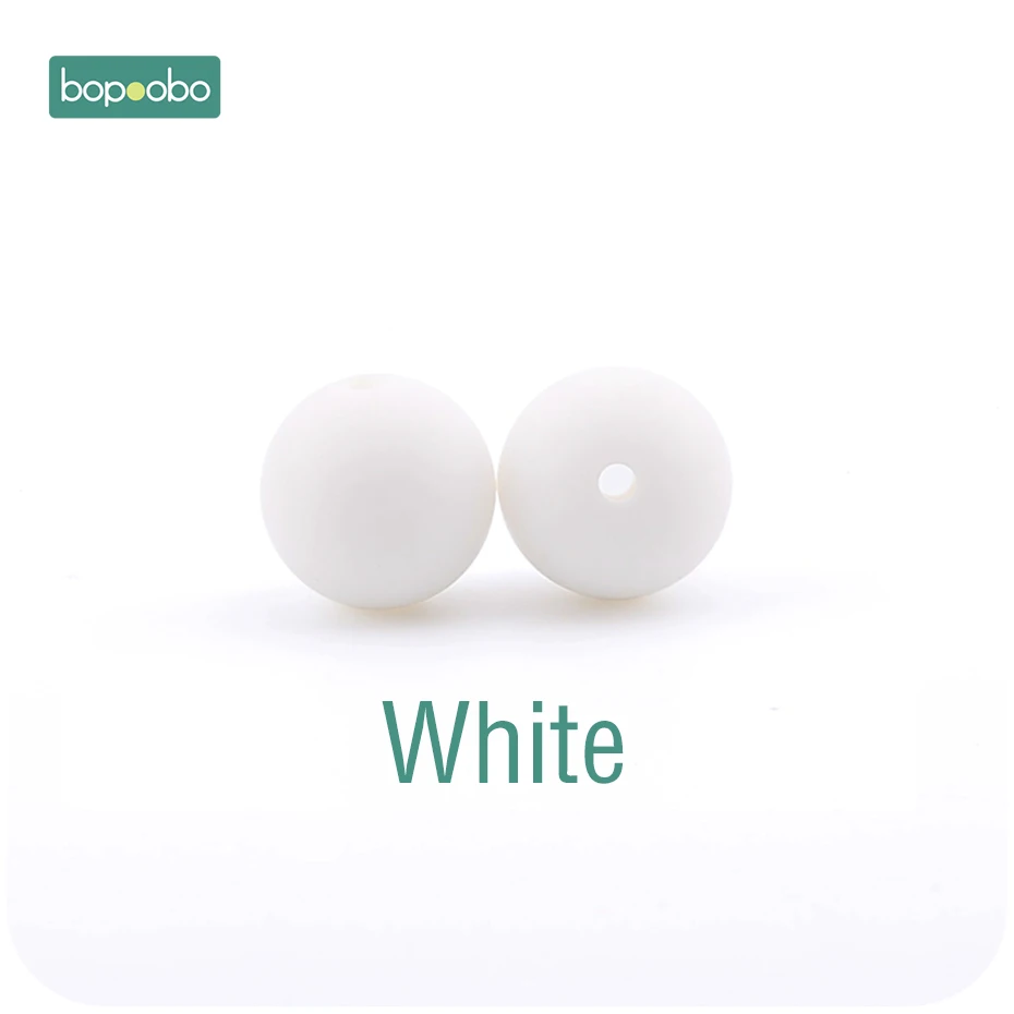 White Bopoobo 30 шт. 12 мм пищевой силиконовый Прорезыватель для зубов детский уход за зубами DIY стартовый набор силиконовые бусины Экологичные Детские аксессуары - Цвет: White