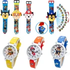 Оригинальная игрушка Щенячий патруль, цифровые часы, проекция, разнообразные Мультяшные узоры, экшн-игрушка Marshall, Детский Рождественский подарок