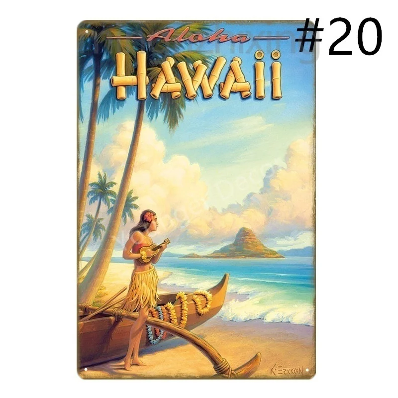 Добро пожаловать в Гавайскую вечеринку украшения Алоха тики постер на стену