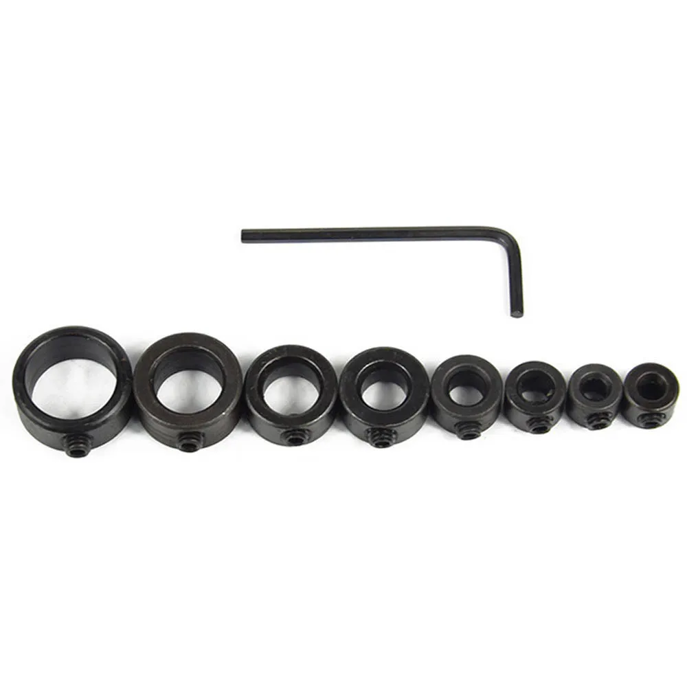 

Tool 8pcs/set Woodworking Drill Bit Depth Stop Collars Ring Positioner High Carbon Steel Drill Locator Top Quality