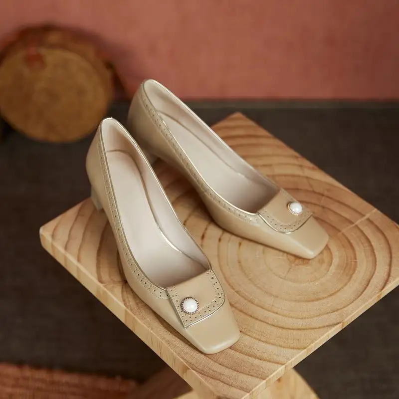 

ALLBITEFO comfortable soft genuine leather women heels sheepskin insole fashion high heel shoes high heels Talons hauts femme