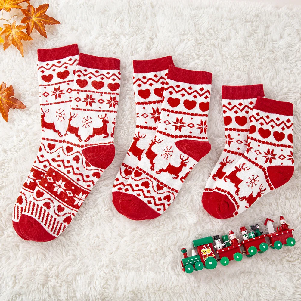 

2022 New 1pcs Family Matching Parent-child Christmas Socks Cotton Winter Autumn Xmas Baby Girls Boys Kids Socks Chaussette
