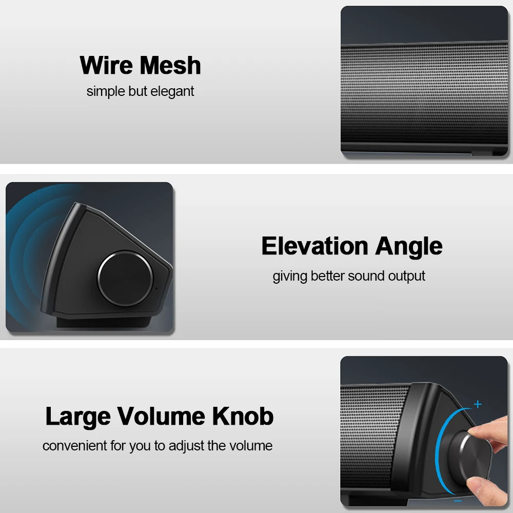 Проводная звуковая панель для компьютера стерео с питанием от USB длинная мини