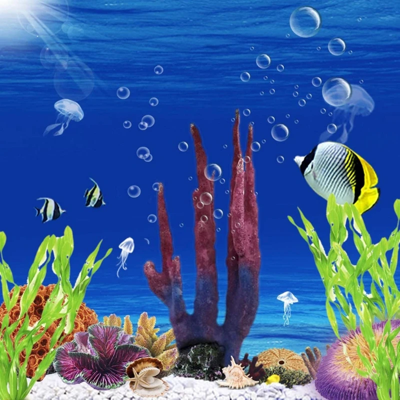 

Aquarium New Fish Tank Landscaping Lifelike Coral Plants Creative Decorative Aquatic Ornaments for Fish Tank Interior