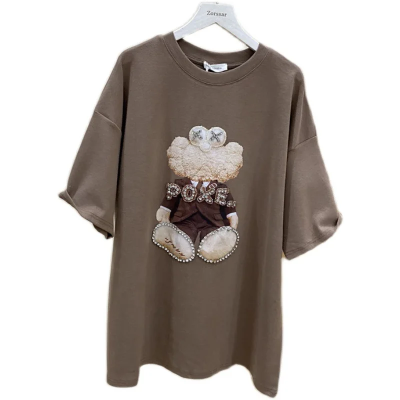 

2021 Spring Summer New Style Loose Cartoon 3D Printing Short-sleeved T-shirt Summer Tops Graphic Tees Women Kawaii Shirts