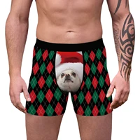 christmas mens boxer briefs with loose tight waist underwears cartoon puppy pattern celebrate the holiday spring clothing