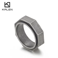 8mm 6 colors octagonal nuts ring for mens stainless steel luxurious trendy jewelry 8 12