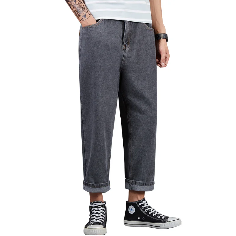 

men's leisure nine points jeans loose harlan straight canister wide-legged object wind feeling han edition torre pants