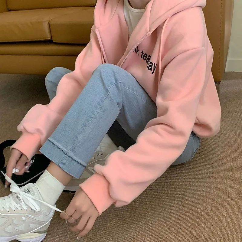 

Women Jeans Simple Autumn Denim Trousers Straight Vintage Daily Ankle Length Loose Female All-match Ins Chic Trendy Streetwear