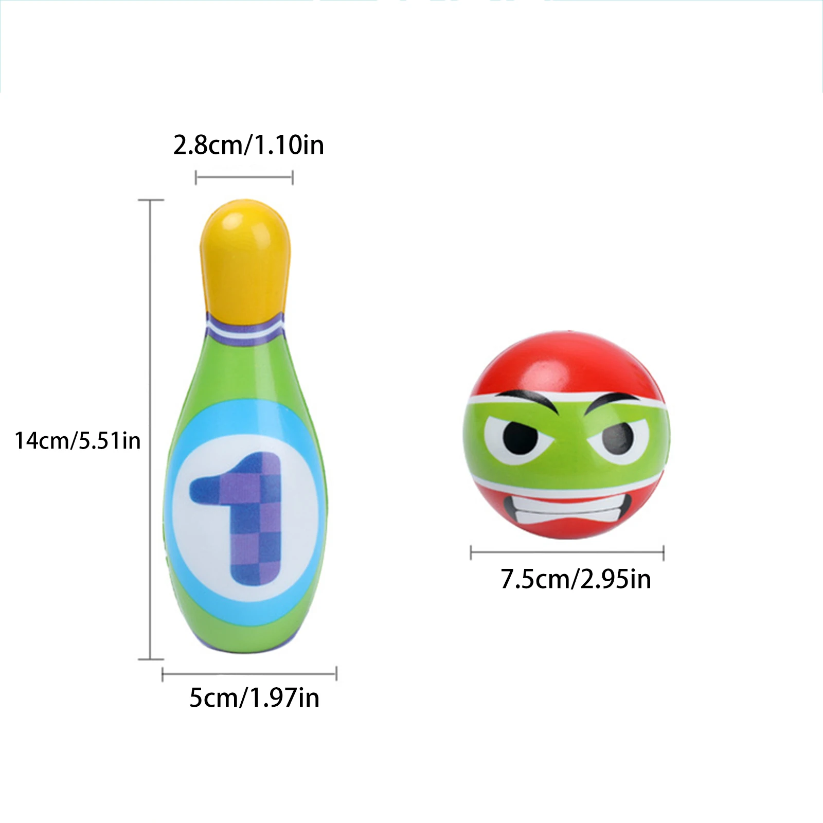 

Cartoon Sponge Solid Cotton Bowling Toy Soft Indoor Sports Toys Colorful Bowling Set Parent-Child Interactive Toys Bowling Toy