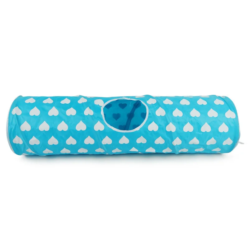 

Pet Tunnel Cat Play Tunnel 25*90cm Cute Heart-shaped Pattern Double Spiral Cat Tunnel Cats Training Toys