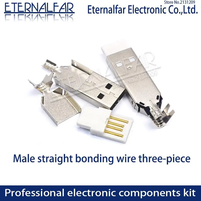 USB 2 0 V8 тип A штекер сварная прямая пластина комплект из трех частей прямой