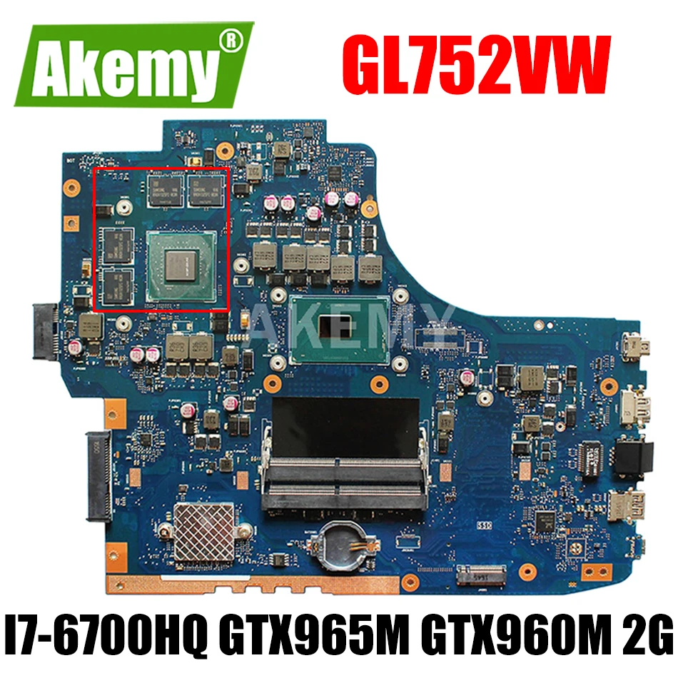 90NB0BX0-R00010 GL752VW материнская плата ASUS ROG FX71PRO ZX70V GL752VL GL752V материнская плата для ноутбука со I7-6700HQ GTX965M GTX960M 2G