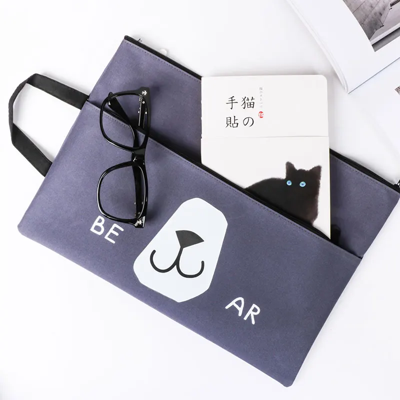 Папка А4 для документов из ткани Оксфорд с мультяшным котом Большая Сумка офисные