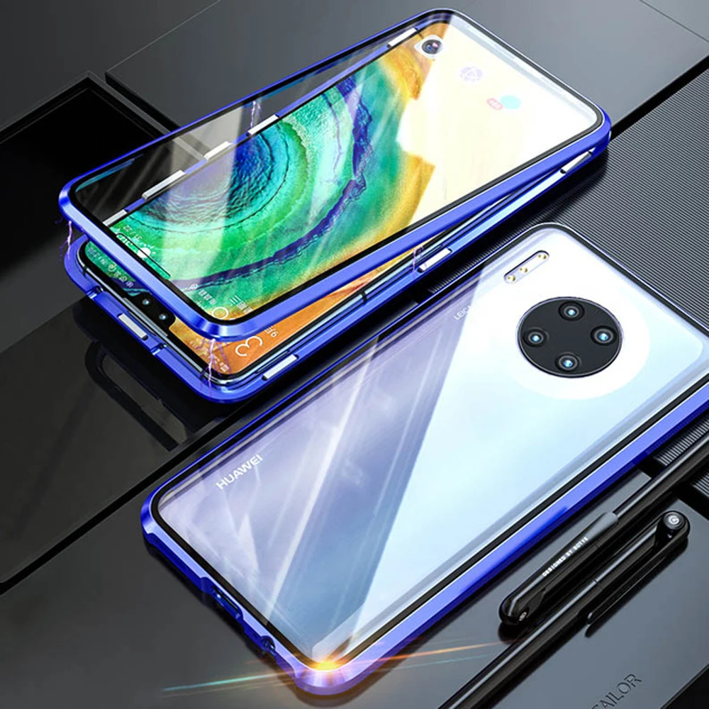 Металлический магнитный адсорбционный чехол для huawei mate 30 20 20X P30 P20 Pro Lite Чехол