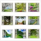 Полноразмерная 5D картина из квадратных и круглых страз сделай сам, вышивка крестиком, узор из дерева на окно дома, 3d вышивка, мозаика, наклейка на стену