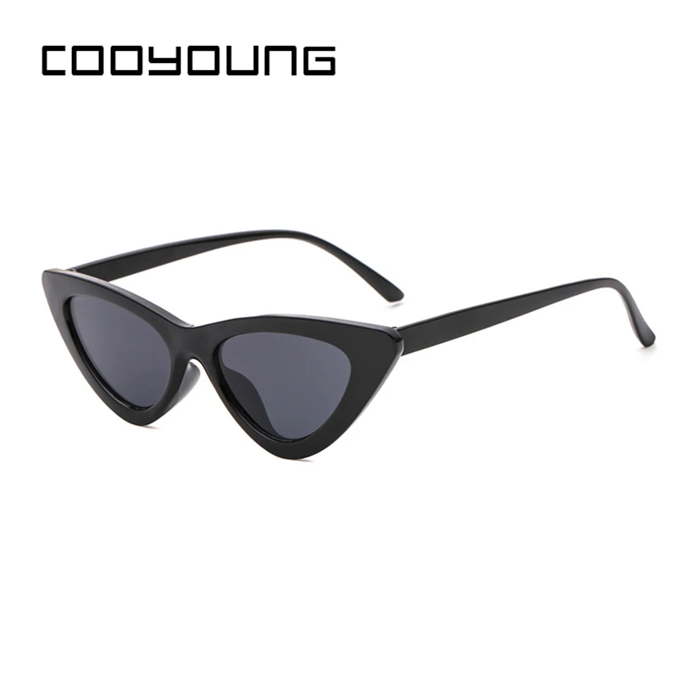 Женские солнцезащитные очки кошачий глаз COOYOUNG черные белые недорогие UV400 |