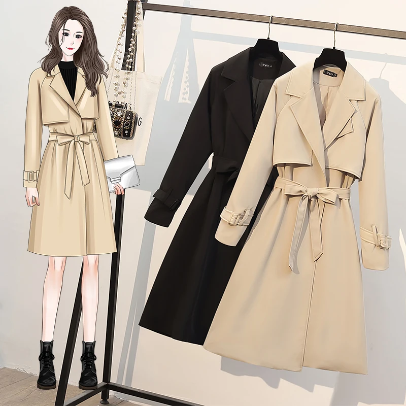 Женский Универсальный осенне зимний Тренч Модная элегантная рабочая одежда для
