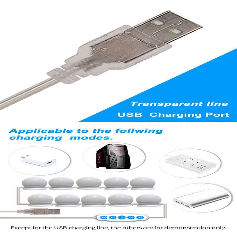 

Vanity Mirror Lights Kit 10 Dimmable LED Bulbs with 5 Color Lighting Modes Hollywood Makeup Lights Vanity Table in Dressing Room