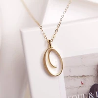 cursive english letter name sign o monogram pendant chain necklace initial alphabet friend family lucky gift necklace jewelry