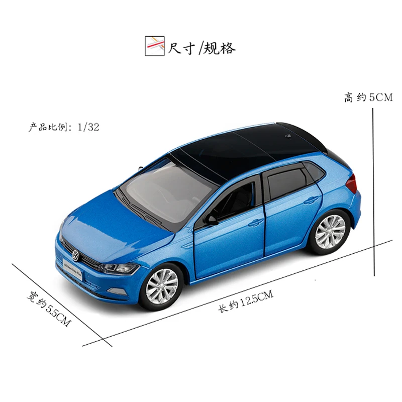 Игрушечный автомобиль 1:32 новинка POLO Plus металлический сплав литье под давлением