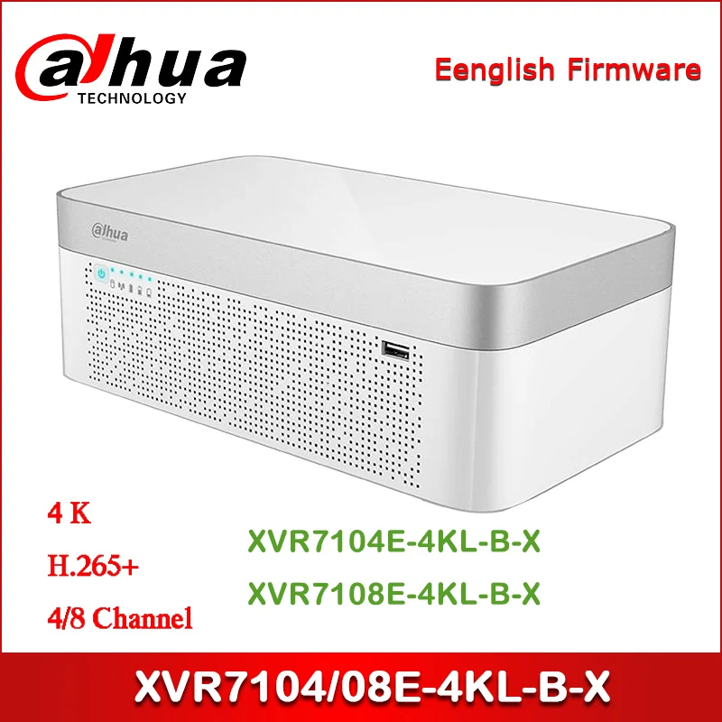 Dahua XVR XVR7104E-4KL-B-X XVR7108E-4KL-B-X 4/8 канальный Penta-brid 4K элегантный 1U цифровой видеорегистратор IoT& POS functionalitie
