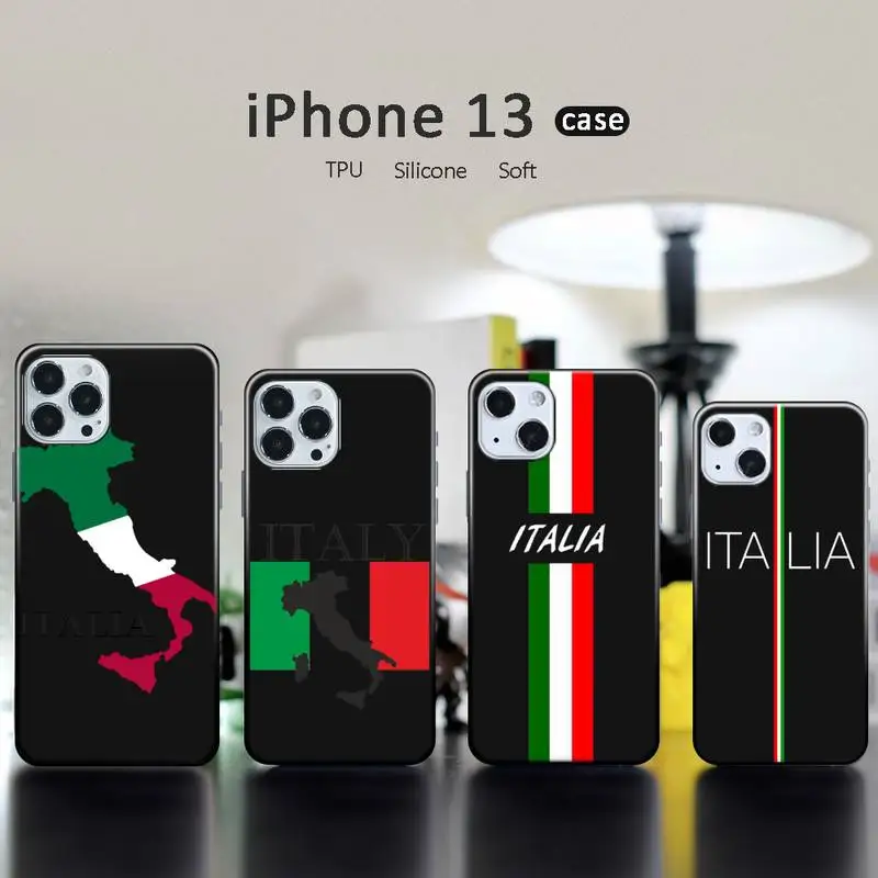 

italy flag Phone Case for iPhone 13 12 11 mini pro XS MAX XR 8 7 6 6S Plus X 5S SE 2020