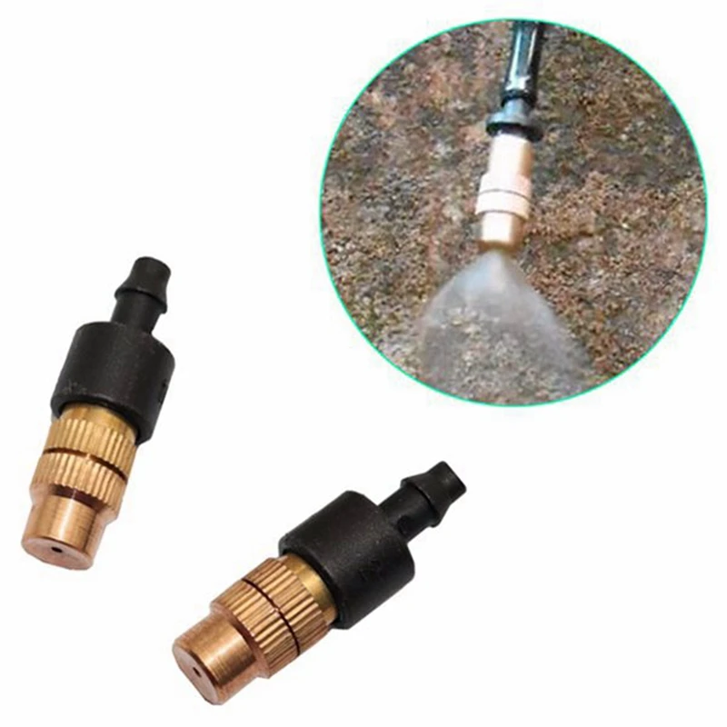 

12 Set Copper Adjustable Spray Nozzle & 20 Sets Cross Misting Hanging Sprinkler Kits 4/7 mm Hose Air Atomizing Nozzle