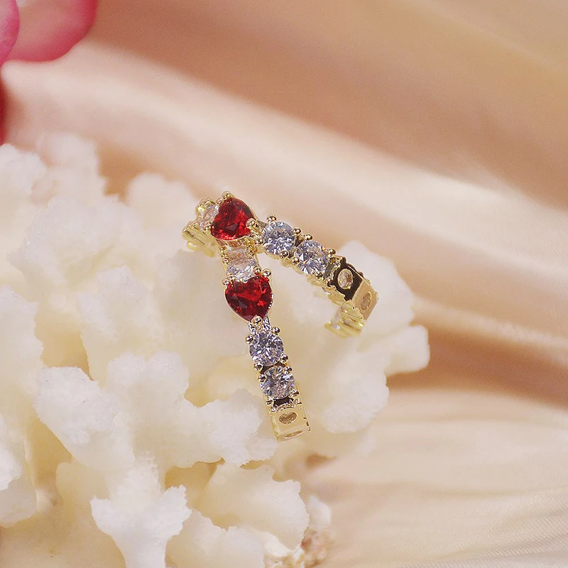 

2021 New Arrive Popular Design 14K Real Gold Heart Earrings for Women Charm Jewelry Zirconia Stud S925 Silver Needle