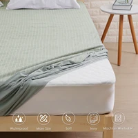 waterproof mattress cover for bed mattress protector cotton terry fabric bed cover stripe fitted sheet cobertores de cama