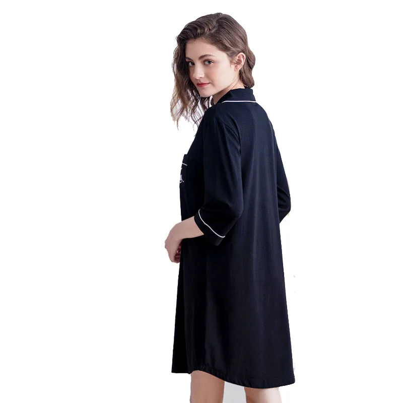 Женская хлопковая ночная рубашка одежда для сна размера плюс из хлопка с длинным