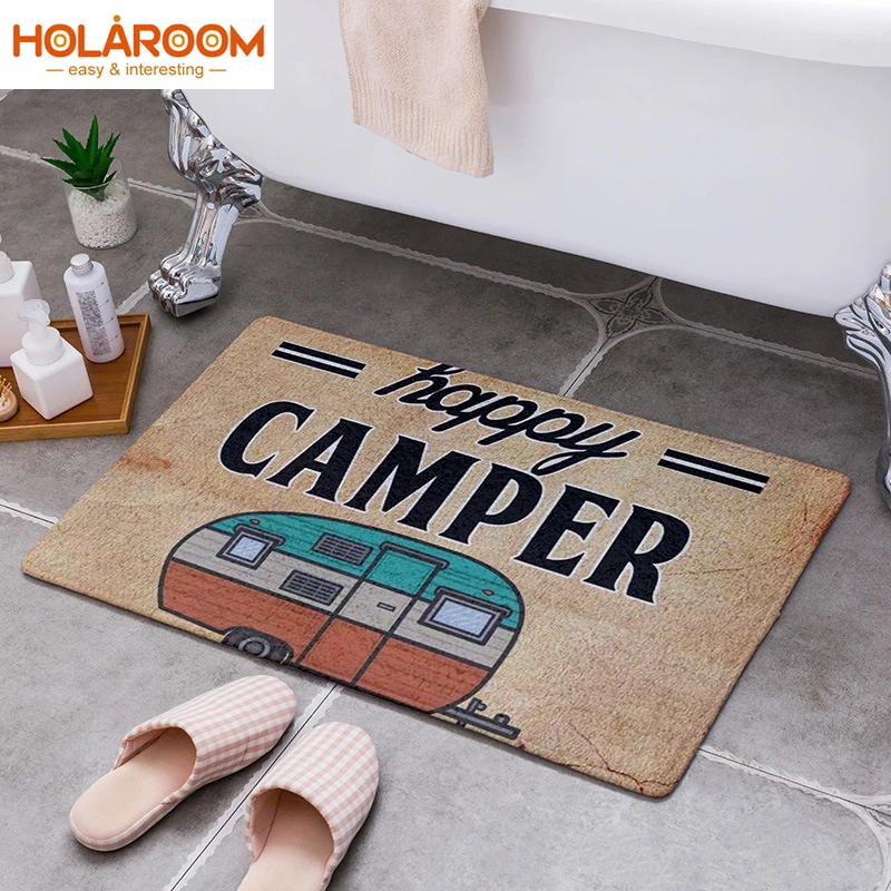 

Cartoon Camper Carpet Bathroom Entrance Doormat Bath Indoor Floor Rugs Absorbent Mat Anti-slip Kitchen Rug for Home Decorative