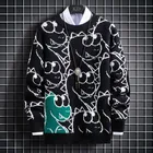 Harajuku Knitted Sweaters Men Hip Hop Loose Pullover dinosaur  Printed Sweater funny Streetwear Male Winter