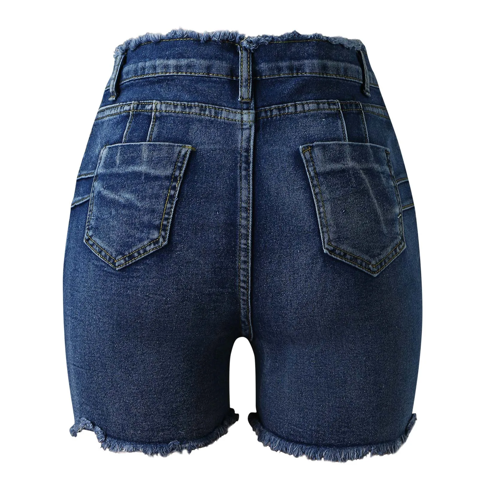 

Summer Women Fashion Sexy Holes Ripped Denim Shorts Push Up Vintage High Waist Sexy Tassel Slim Shorts Jeans 2021 New Streetwear