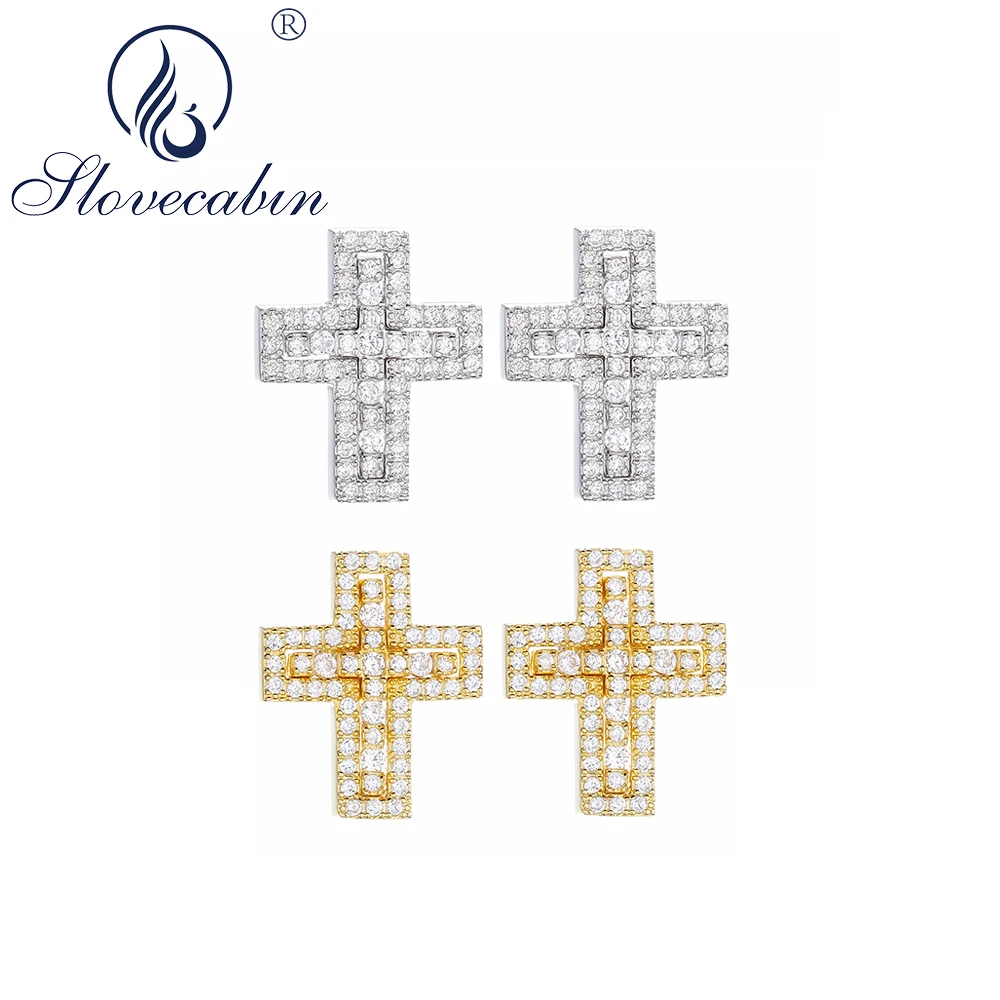 Женские и мужские сережки гвоздики из стерлингового серебра 925 пробы с двойным