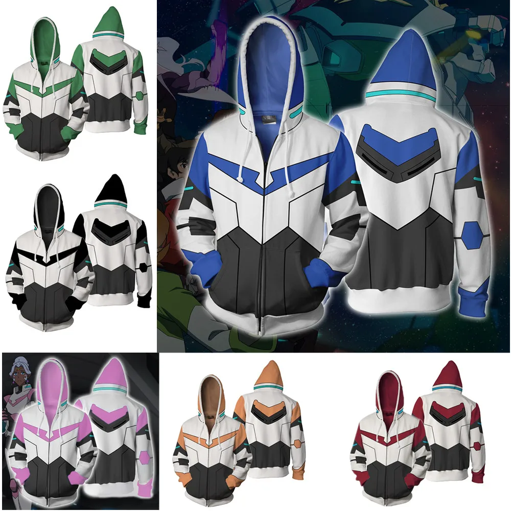 

2022 аниме волтрон: защитник вселенной, костюмы для косплея для мужчин и женщин, толстовки для Хэллоуина 3D печать, свитер с капюшоном на молнии