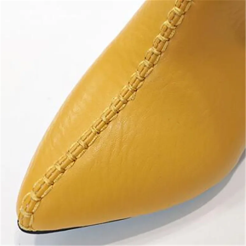 Женские ботинки на высоком каблуке Желтые Модные ботильоны в стиле ретро женская